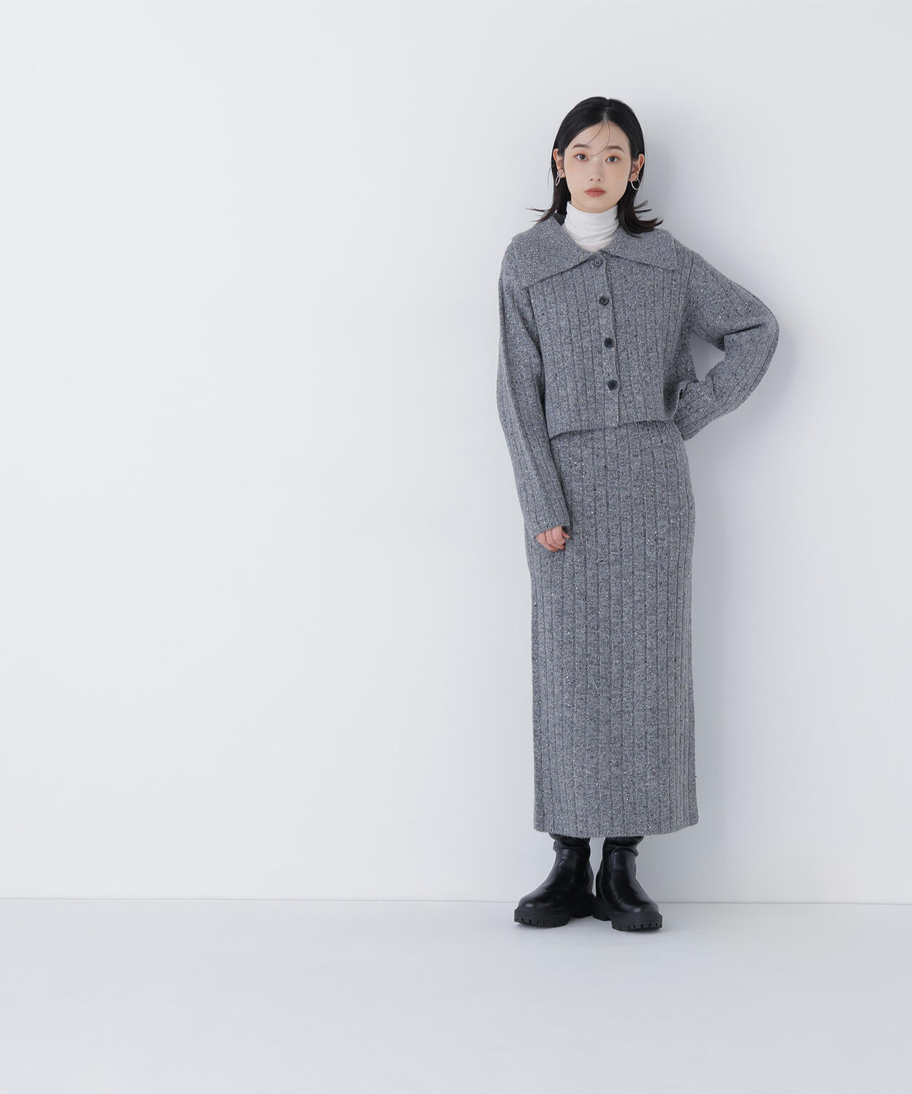 スパンコールラメニットセットアップ