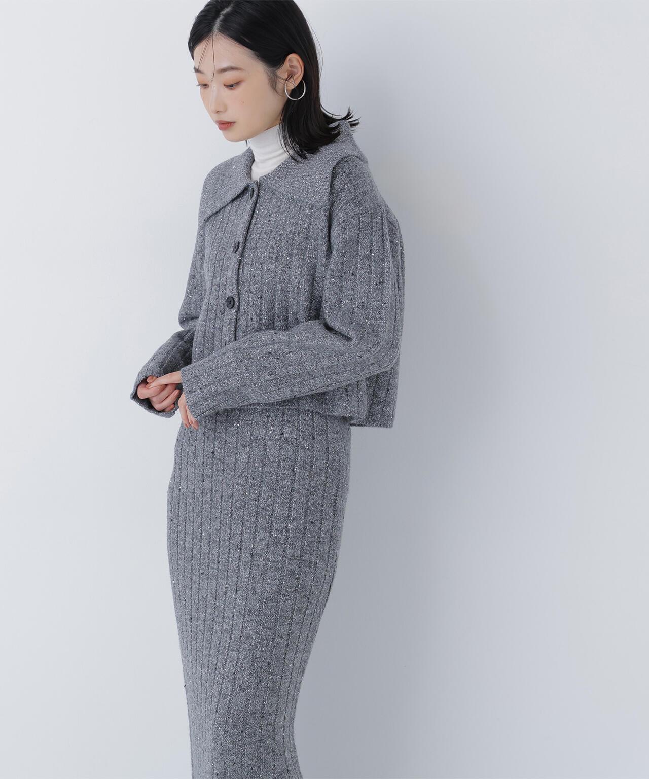 スパンコールラメニットセットアップ