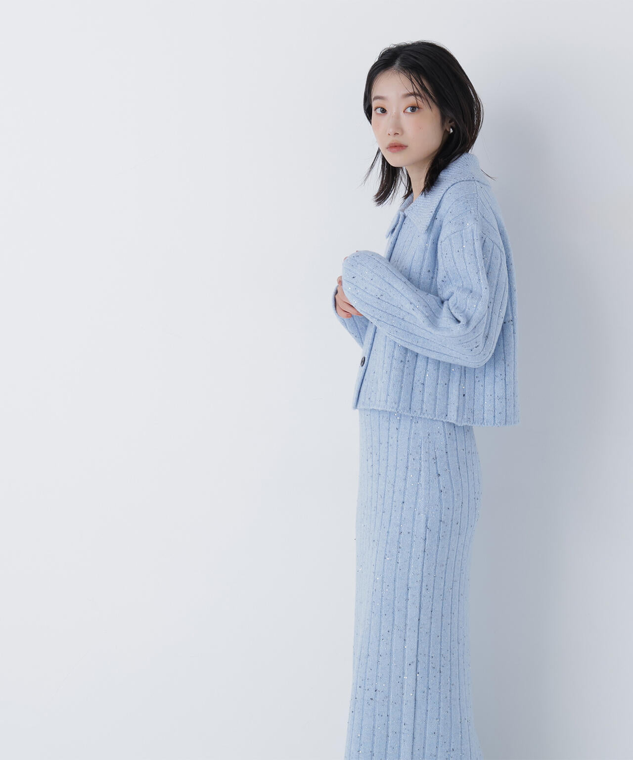 スパンコールラメニットセットアップ