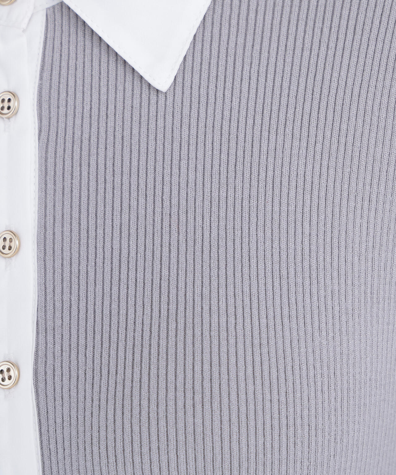 襟付リブニットワンピース