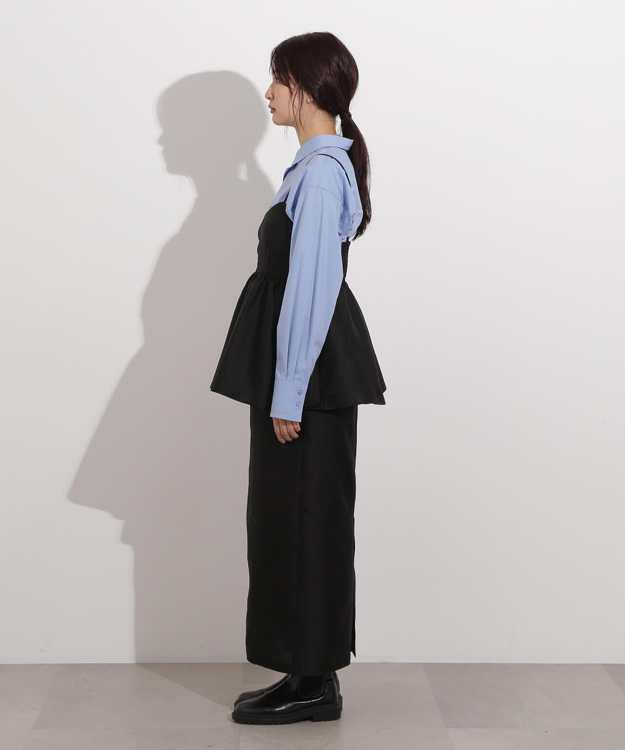 ジャガードペプラムキャミセットアップ