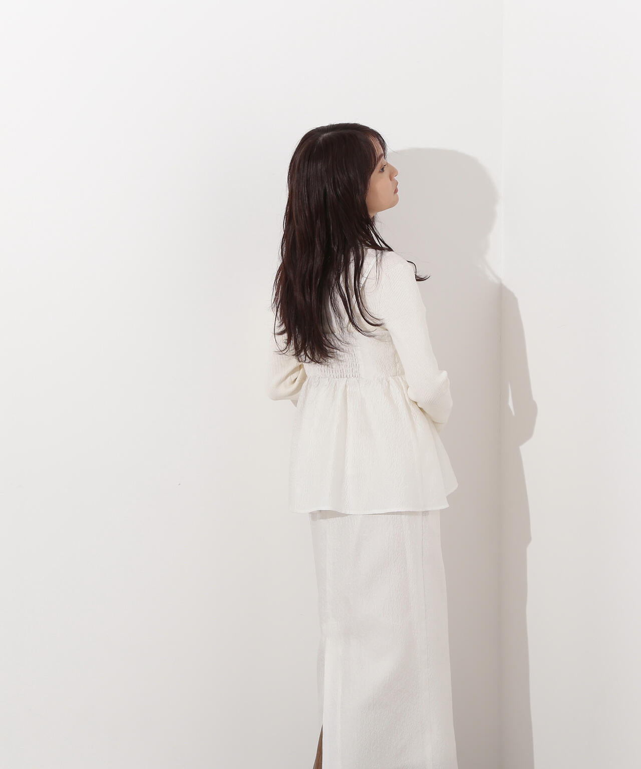 ジャガードペプラムキャミセットアップ