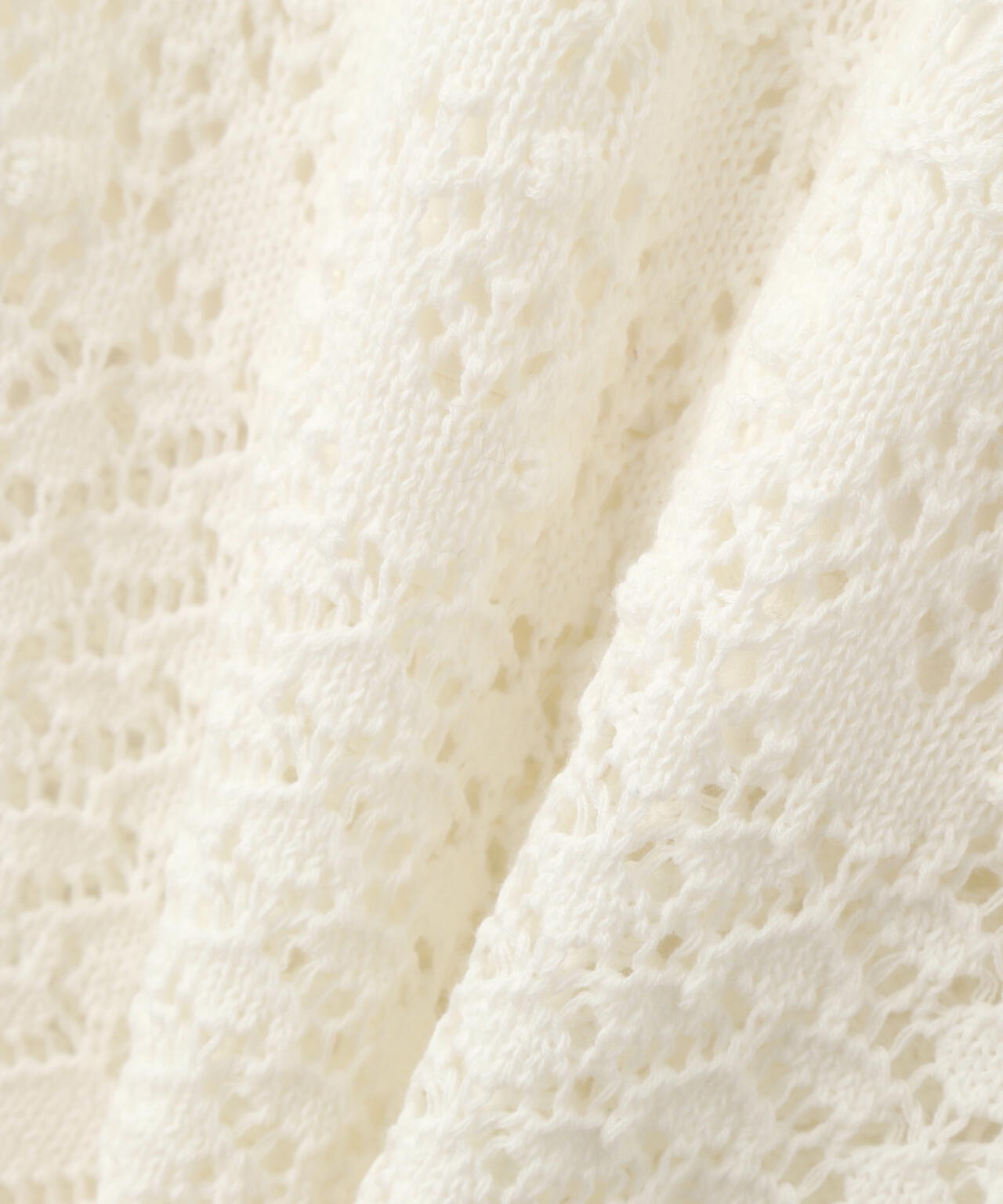 【有楽町マルイ・mix.tokyo 限定カラー:オフ×ブラック】透かし編みニットミニワンピース