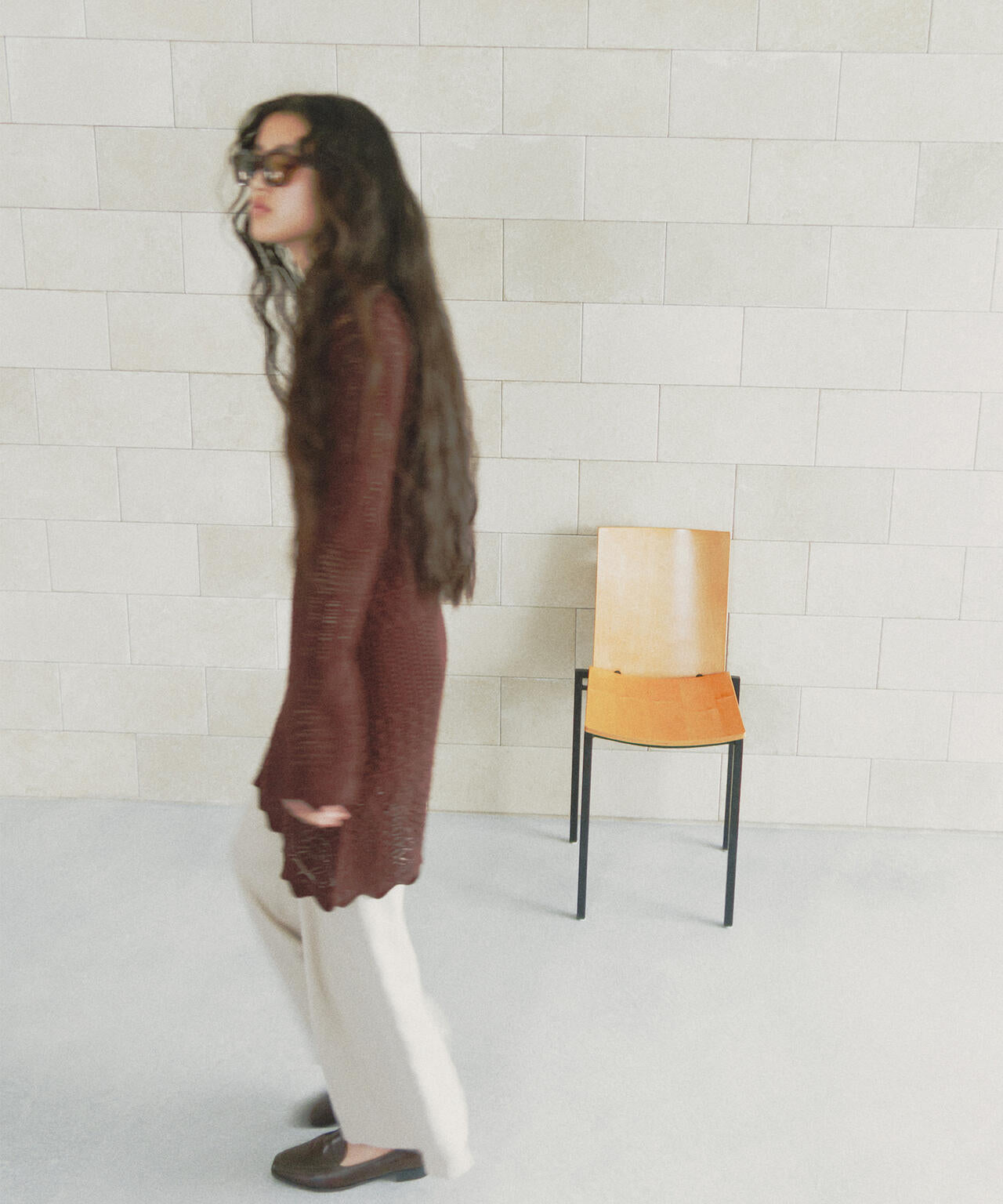 【有楽町マルイ・mix.tokyo 限定カラー:オフ×ブラック】透かし編みニットミニワンピース