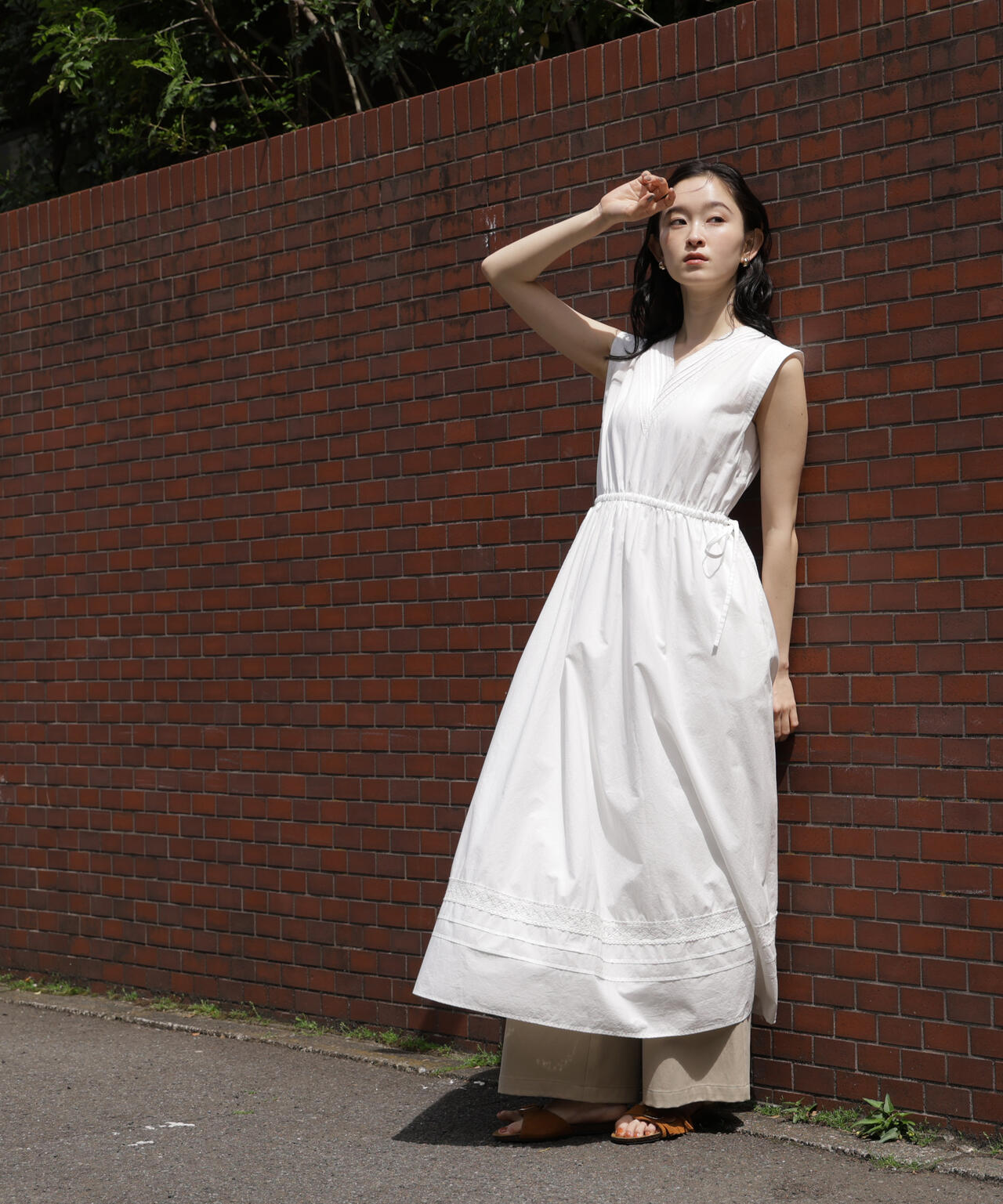 【6/5~6/7 オンライン限定2buy10%OFF対象】ピンタックレースワンピース
