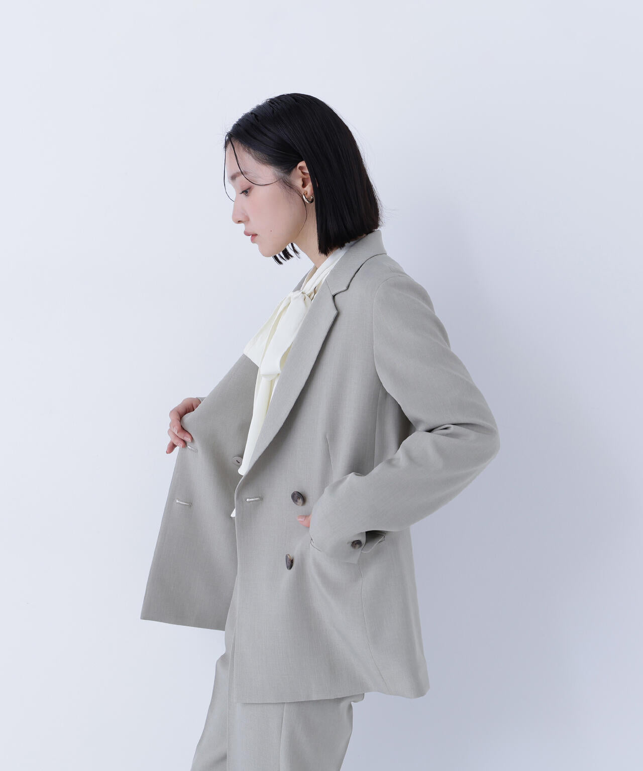 【6/16 ~6/18 2buy10%OFF 対象商品】クラッシー SETUP ダブルブレストジャケット