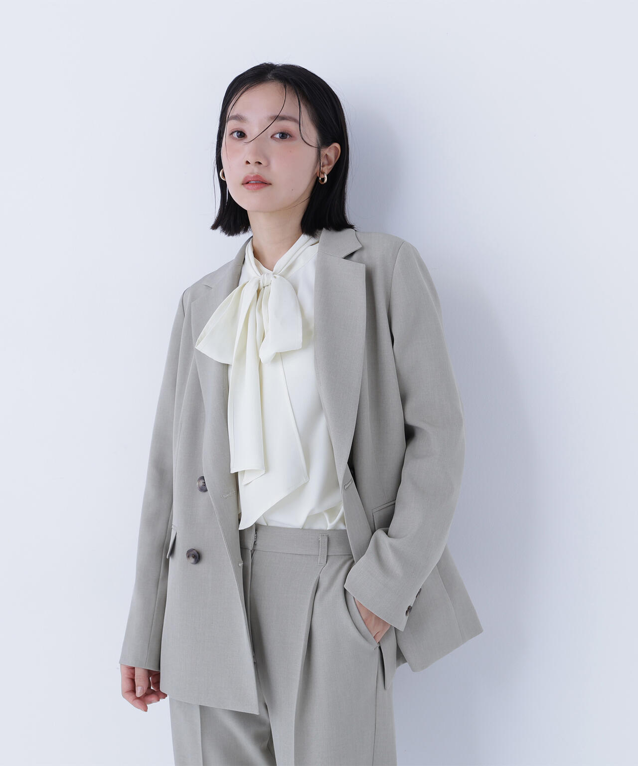 【6/16 ~6/18 2buy10%OFF 対象商品】クラッシー SETUP ダブルブレストジャケット