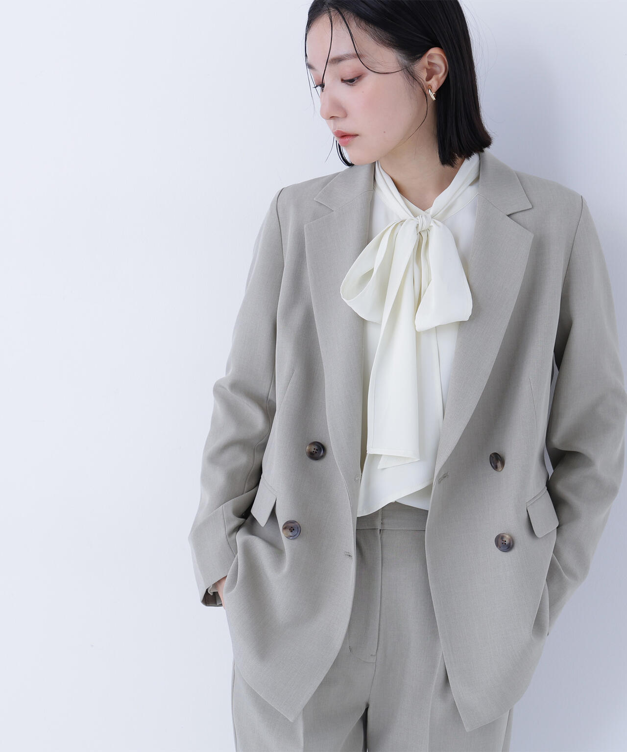 【6/16 ~6/18 2buy10%OFF 対象商品】クラッシー SETUP ダブルブレストジャケット