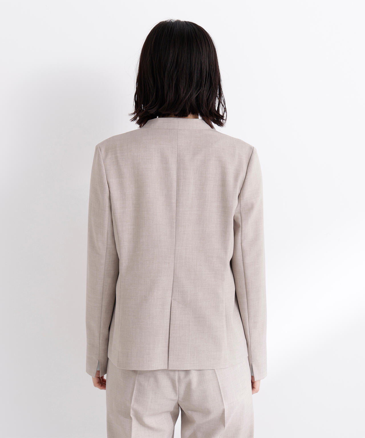 リネンライク SETUP ノーカラージャケット