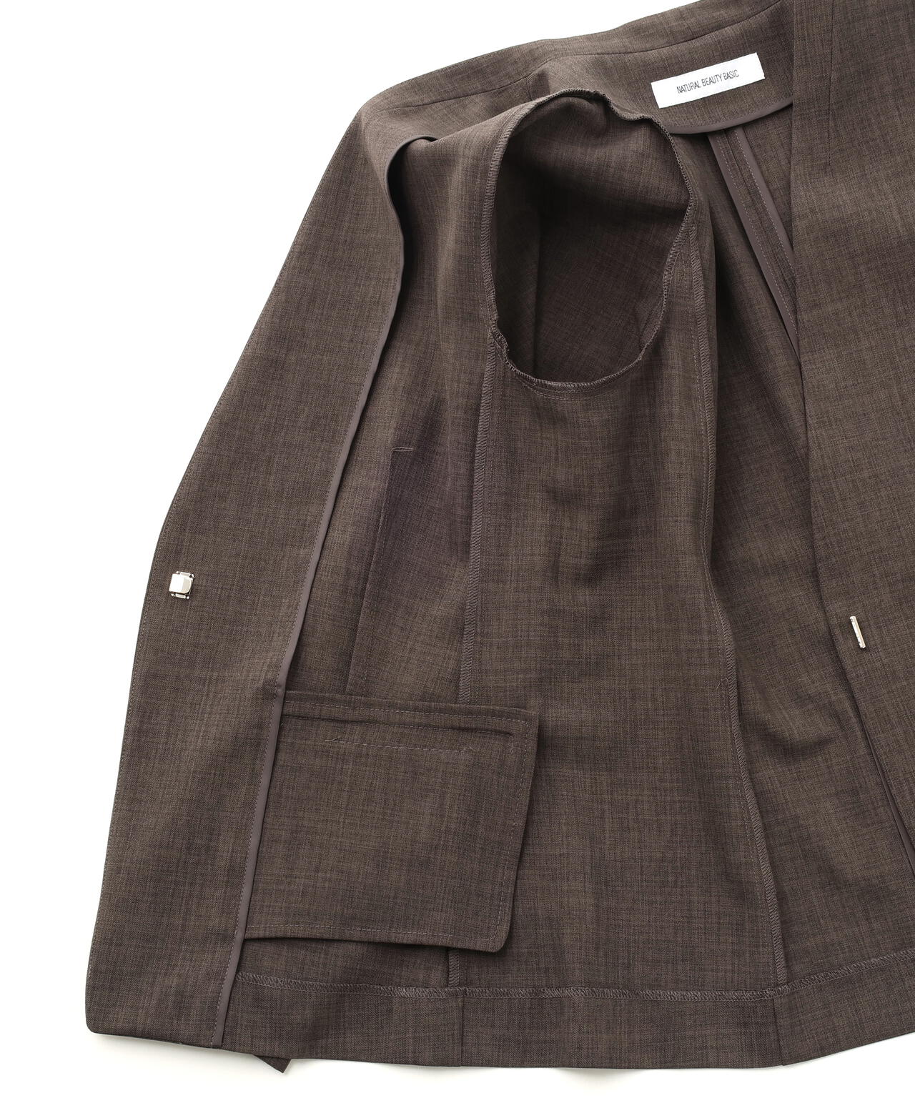 リネンライク SETUP ノーカラージャケット