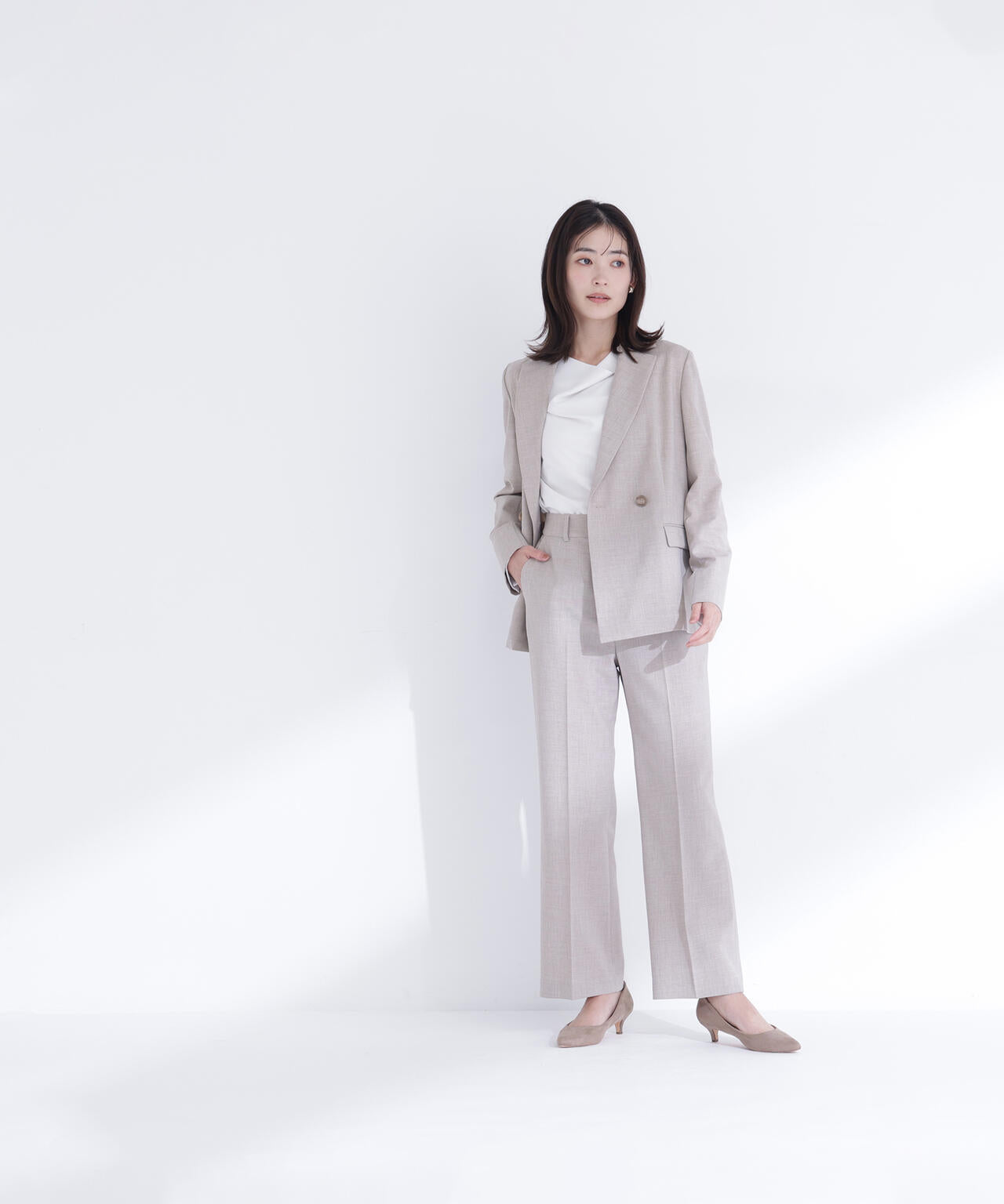 リネンライク SETUP ダブルボタンジャケット