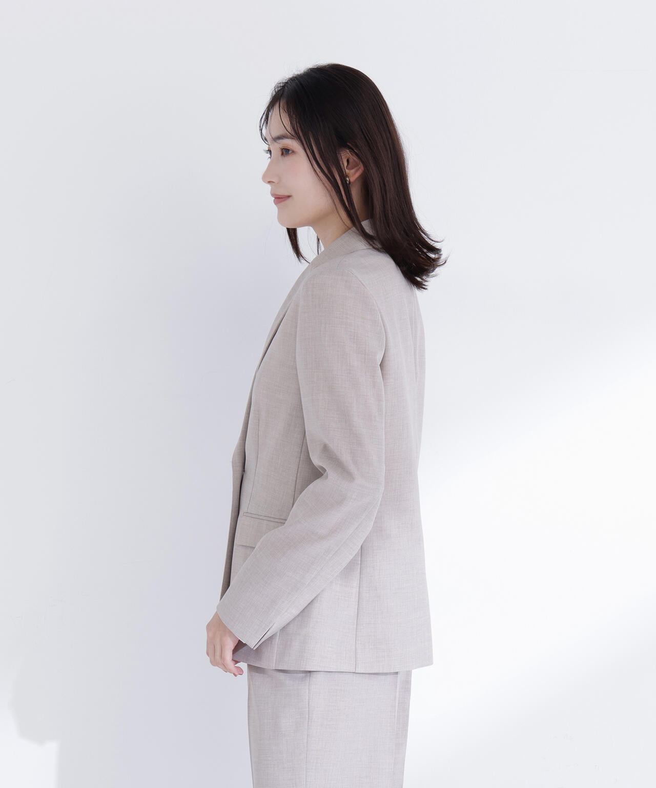 リネンライク SETUP ダブルボタンジャケット