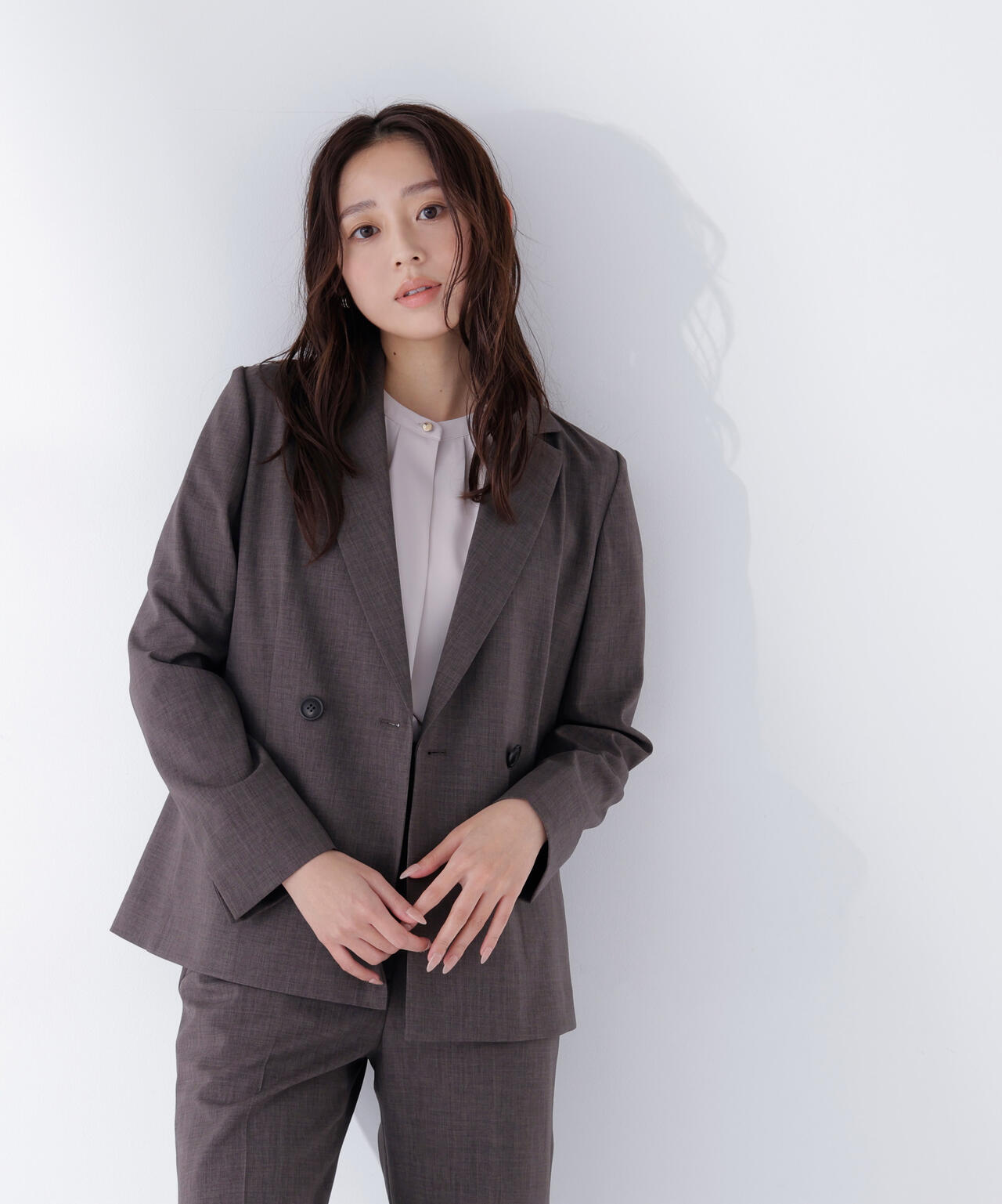 リネンライク SETUP ダブルボタンジャケット