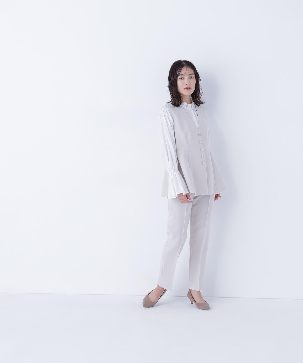 フロントボタンペプラムジレ SETUP