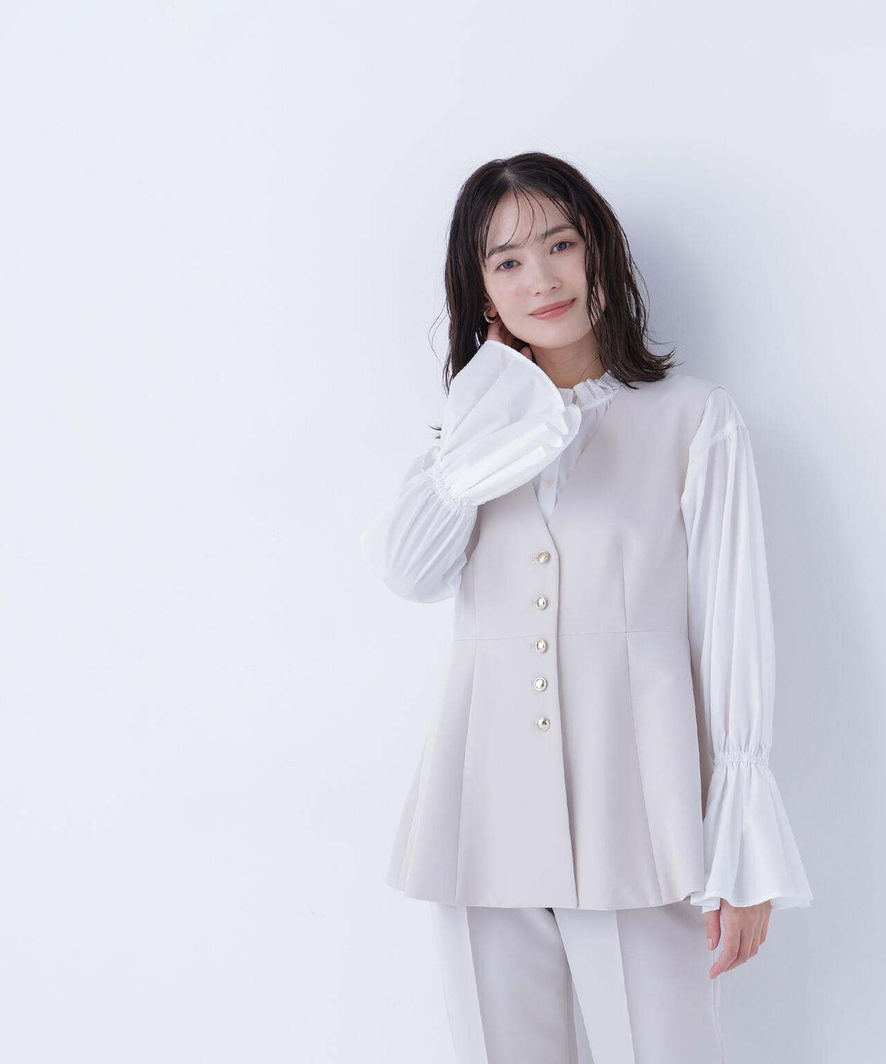 フロントボタンペプラムジレ SETUP