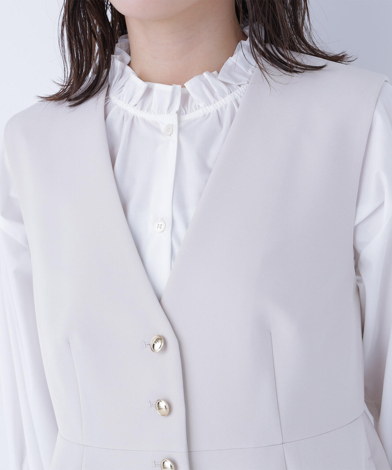 フロントボタンペプラムジレ SETUP