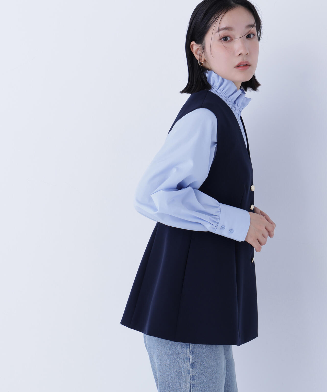 フロントボタンペプラムジレ SETUP