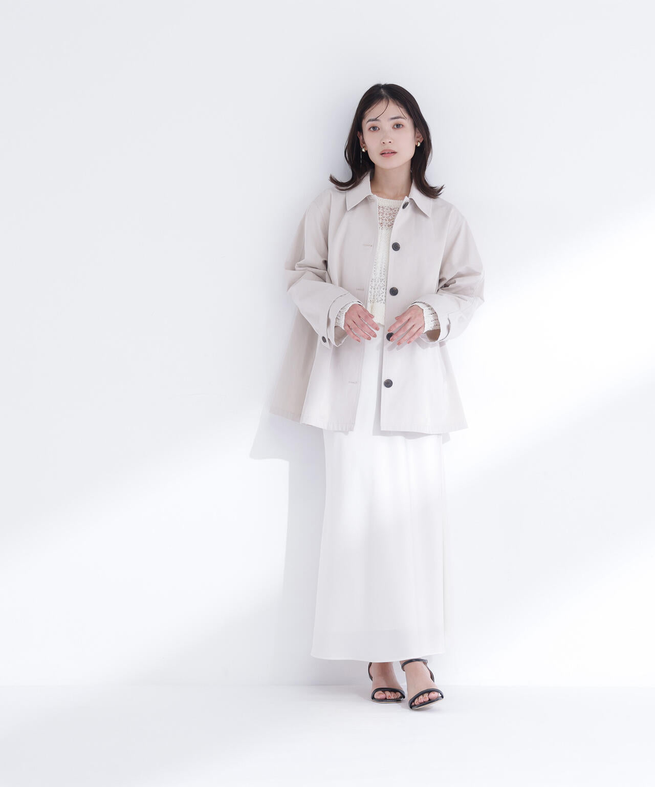 ステンカラーハーフコート