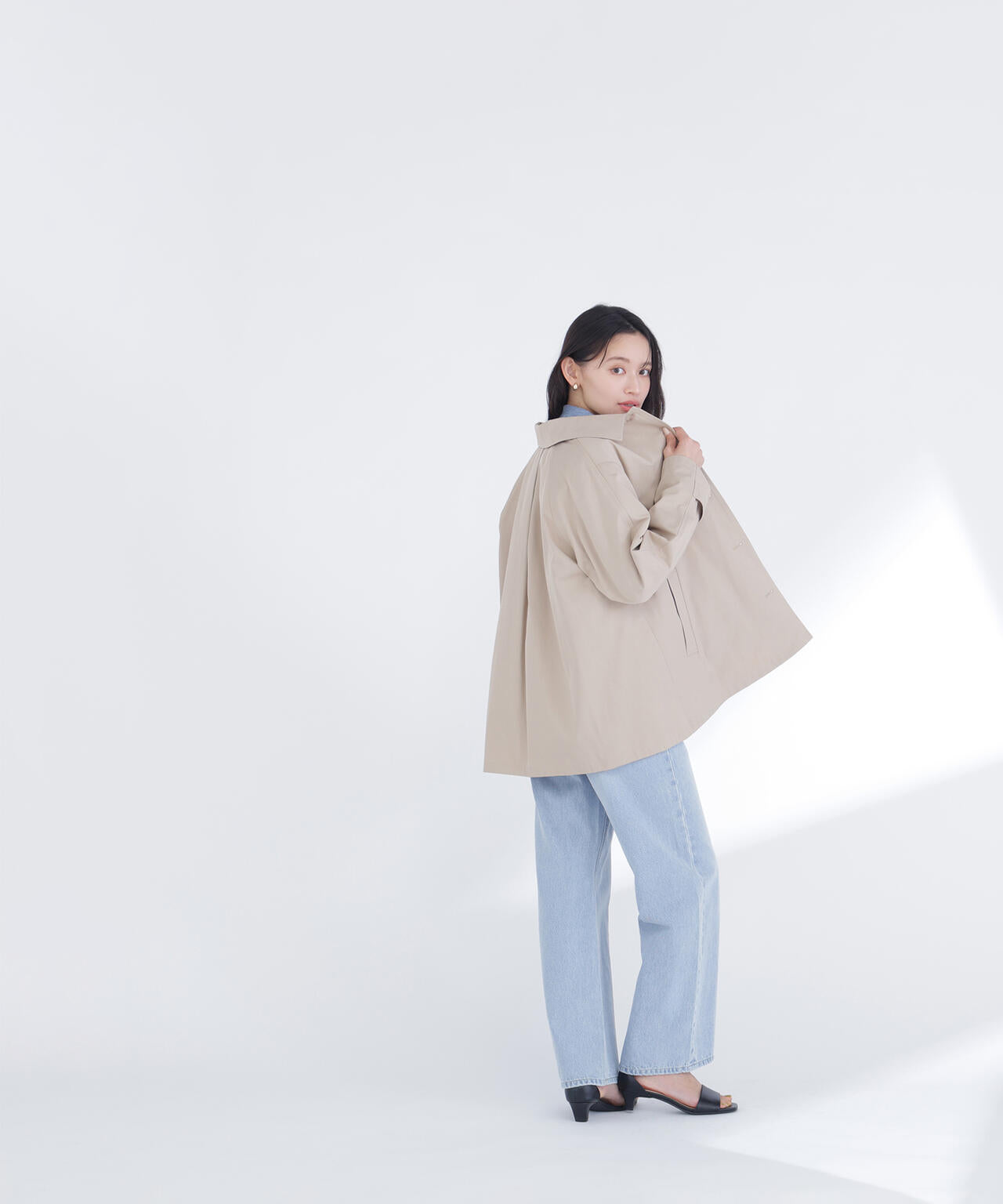 ステンカラーハーフコート