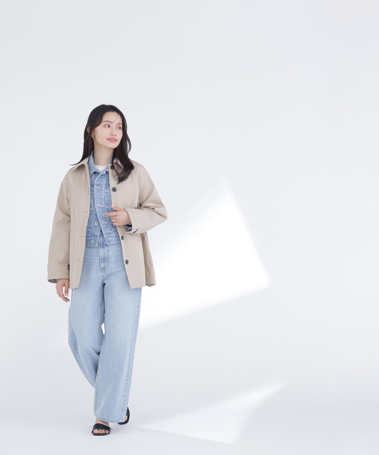 ステンカラーハーフコート