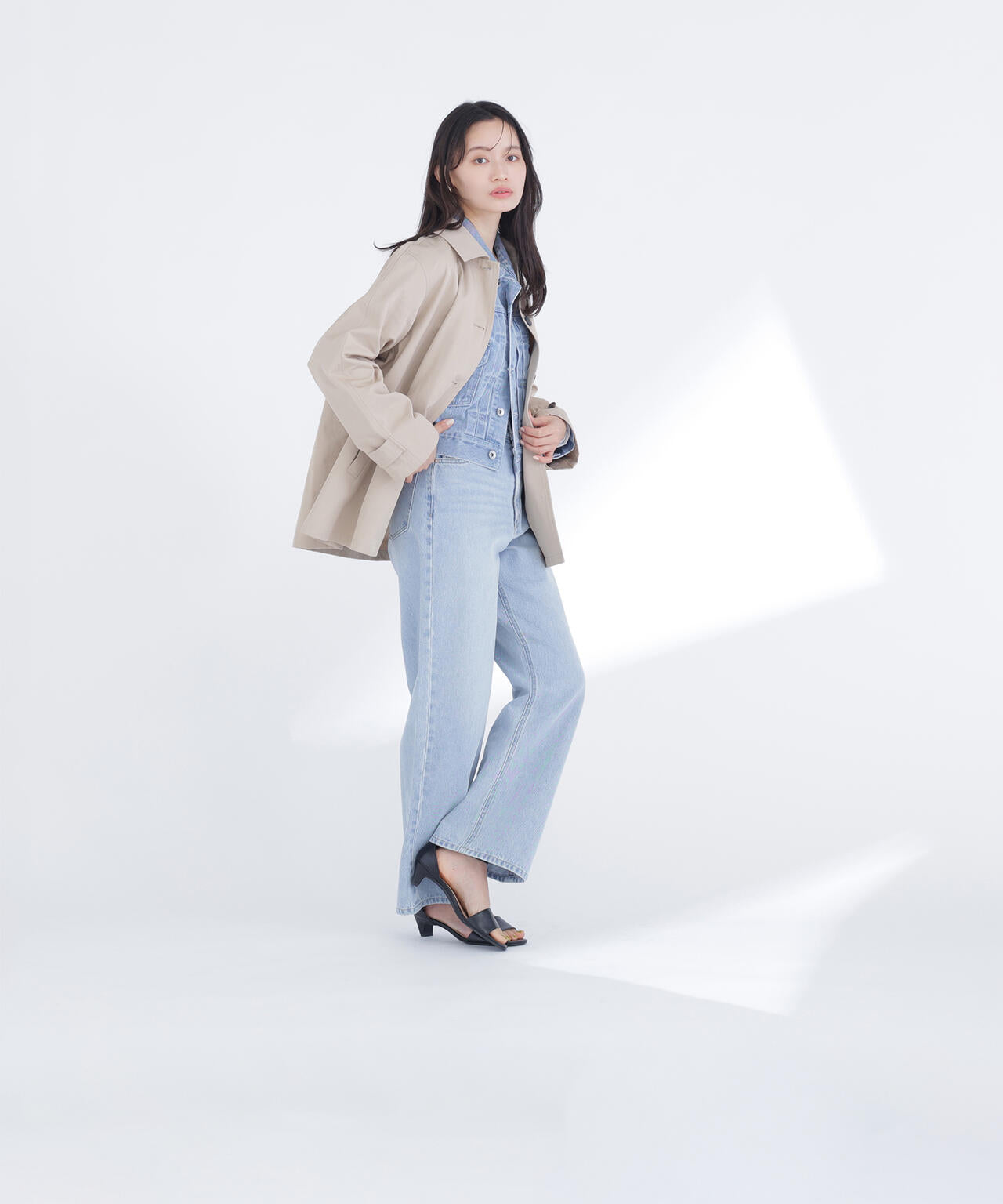 ステンカラーハーフコート