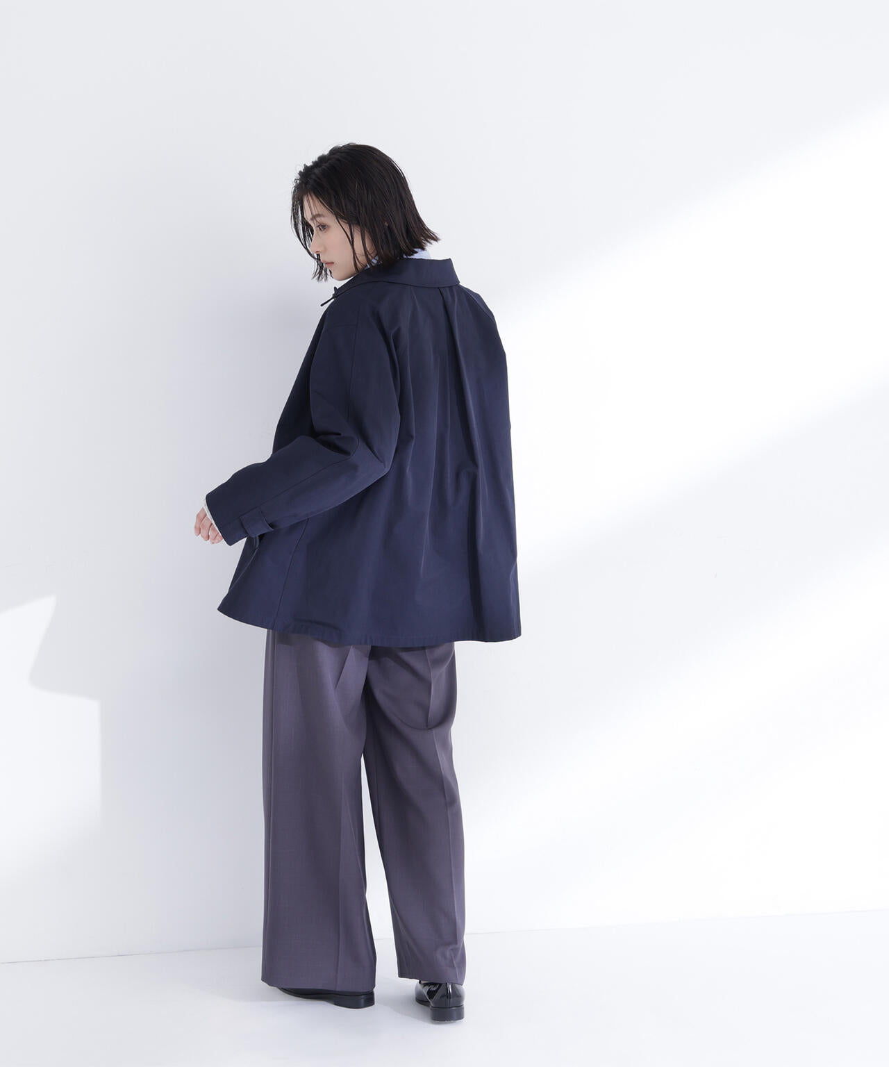 ステンカラーハーフコート