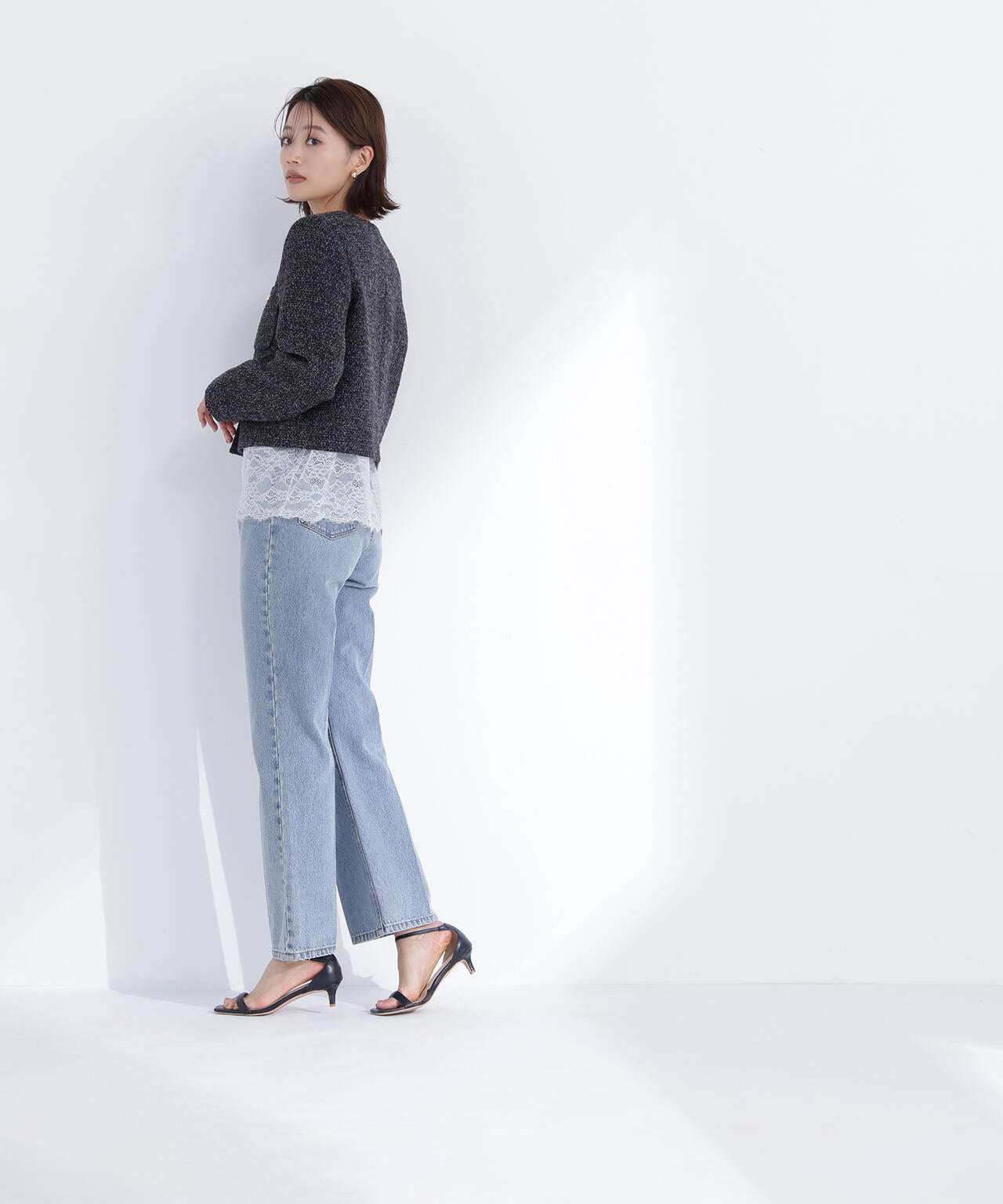 ツイードノーカラージャケット