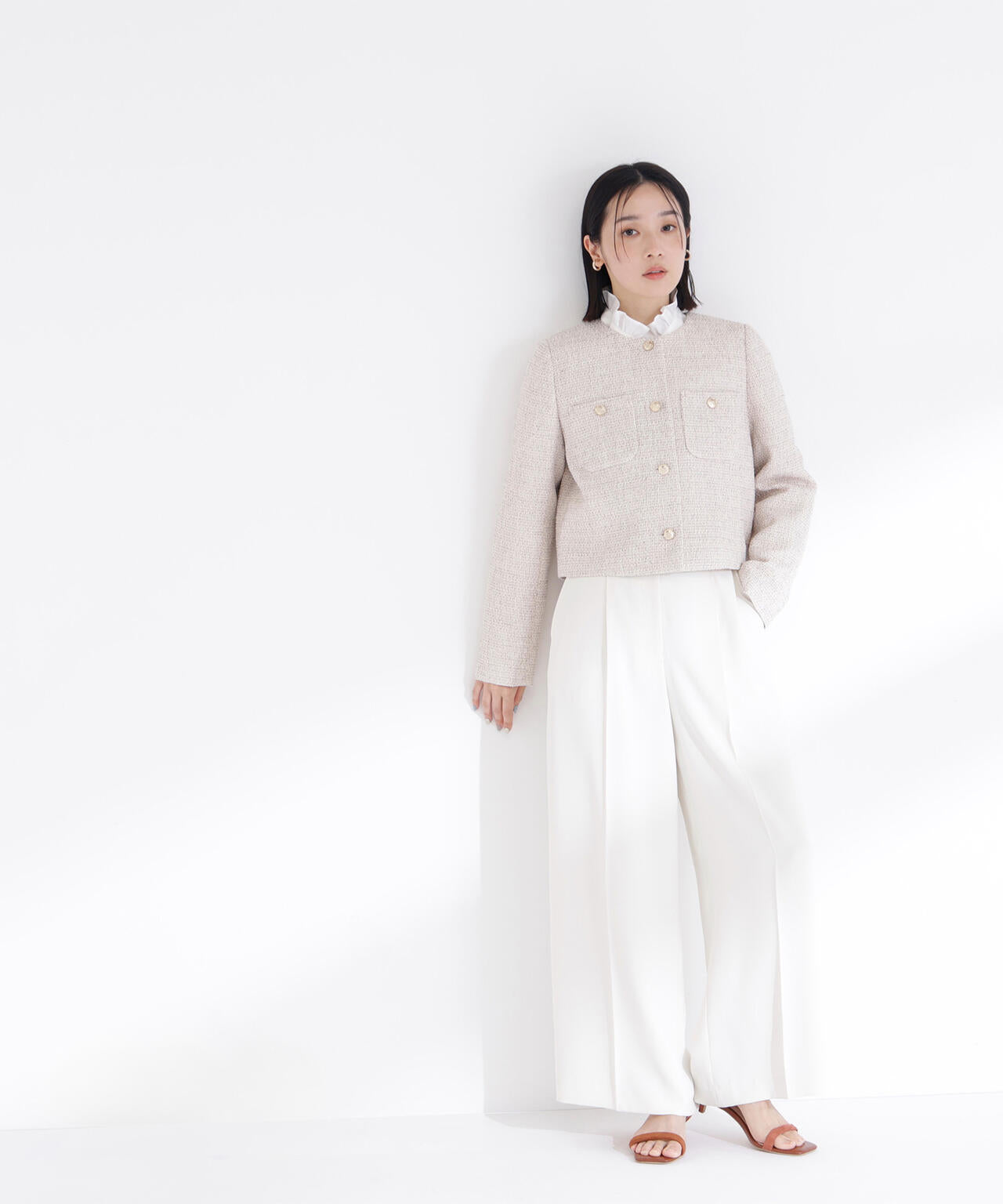 ツイードノーカラージャケット