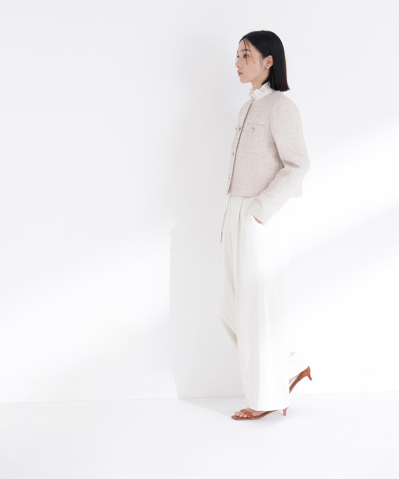 ツイードノーカラージャケット