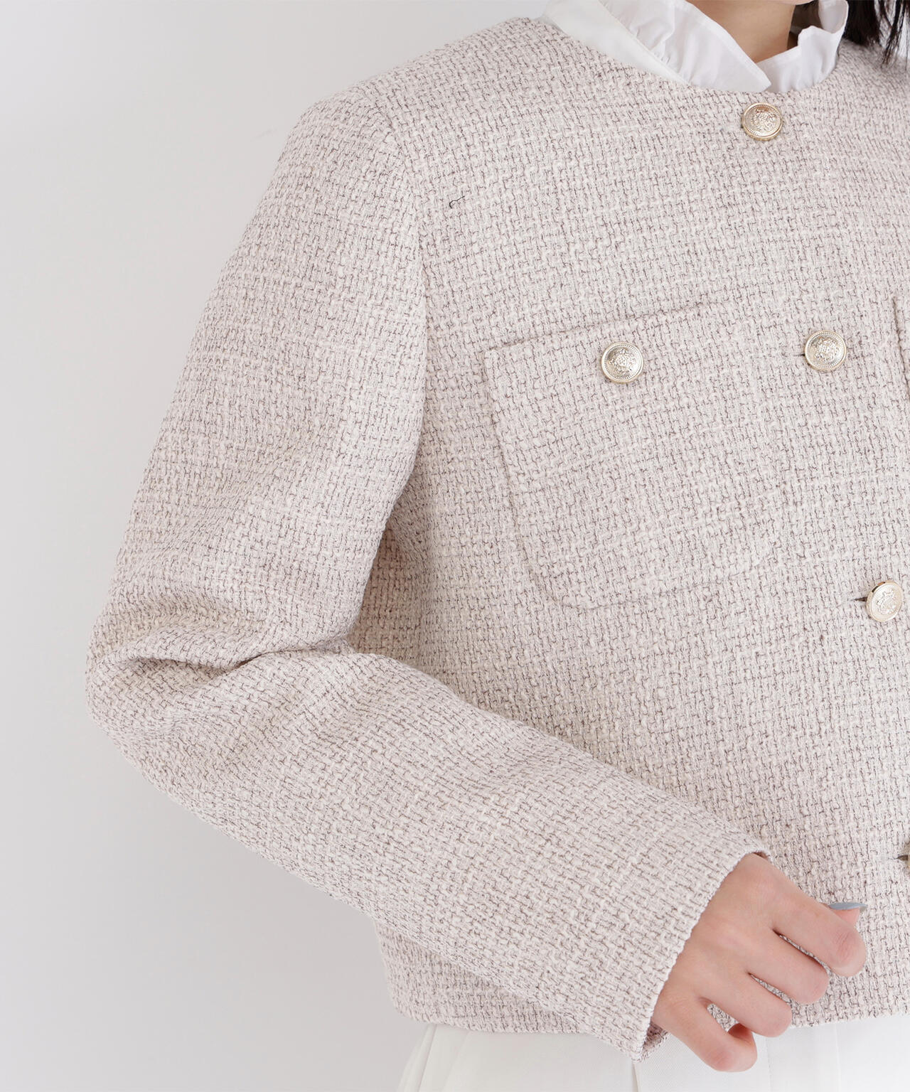 ツイードノーカラージャケット