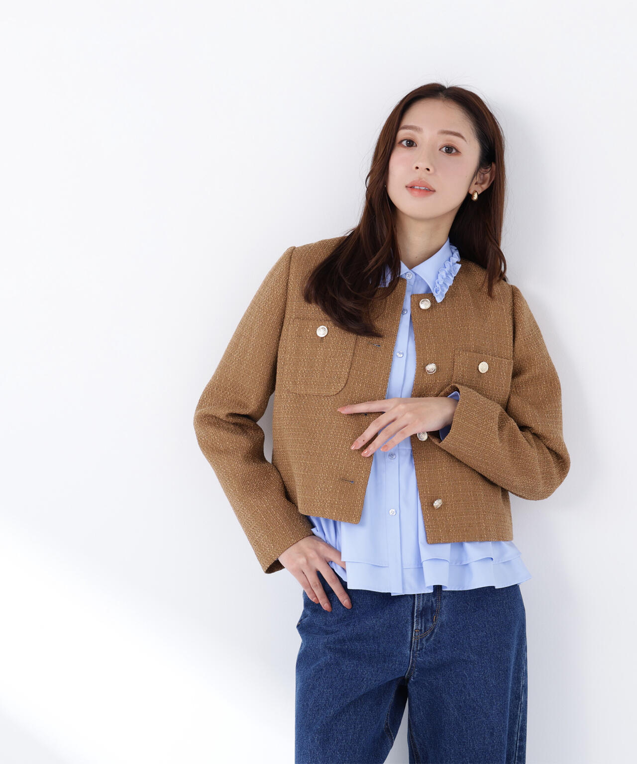 ツイードノーカラージャケット