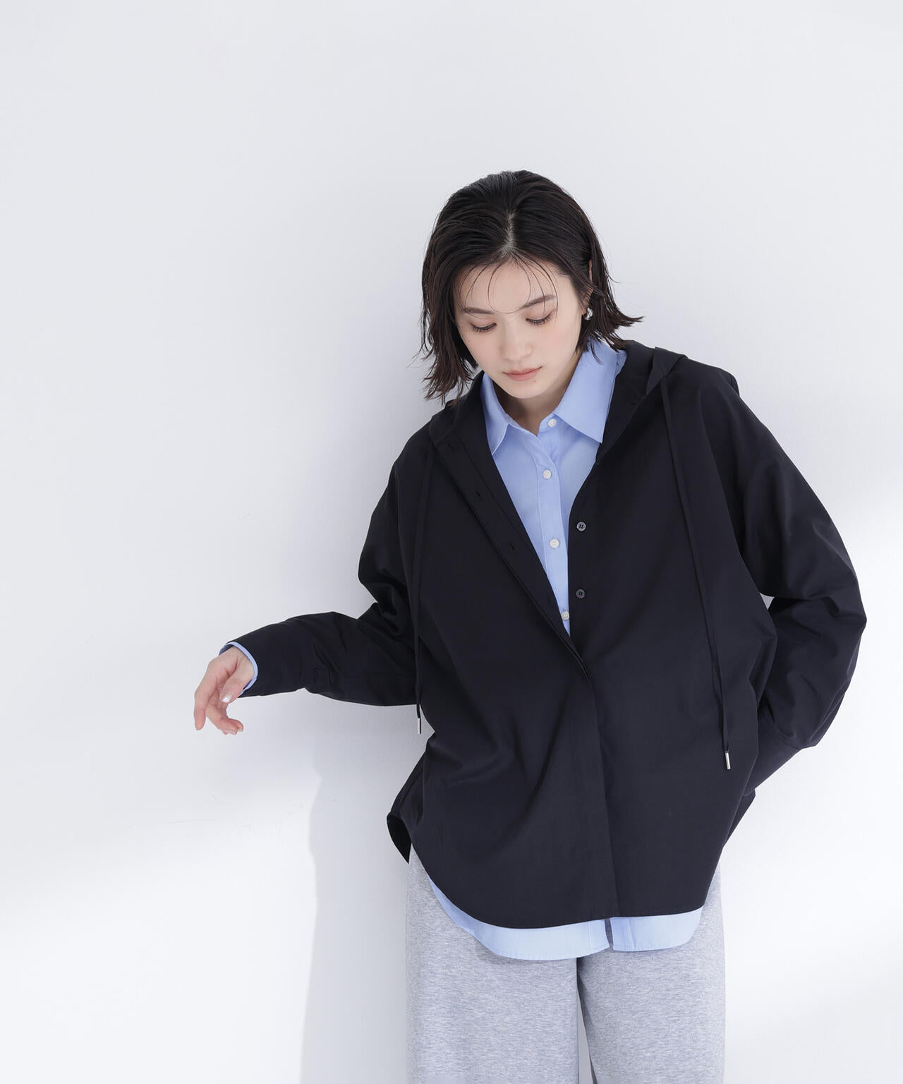 フーディーシャツブルゾン