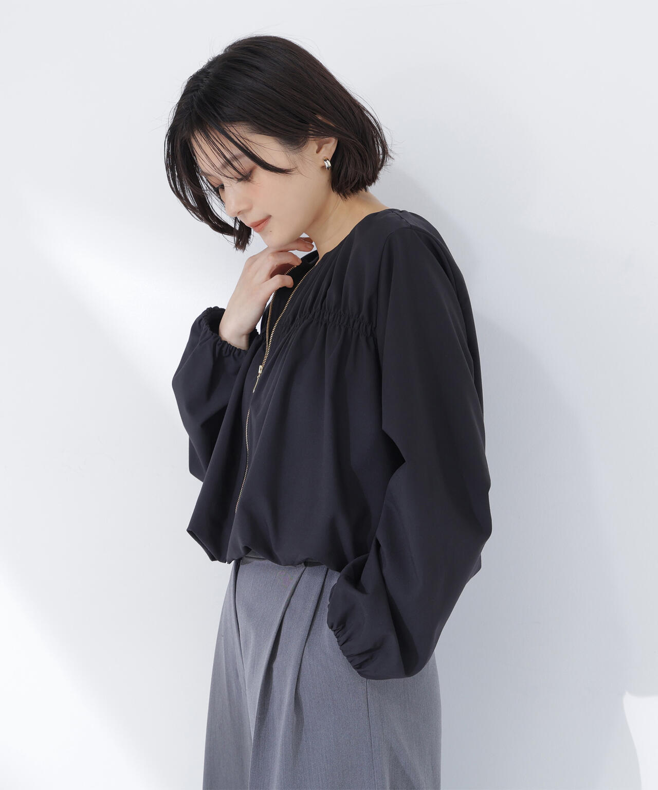 シャーリングブルゾン