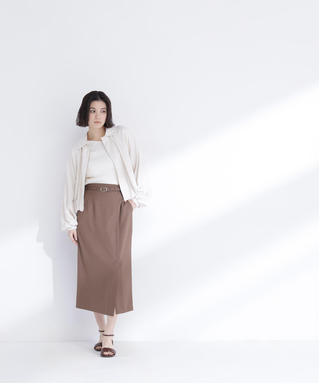 ステンカラーバルーンブルゾン