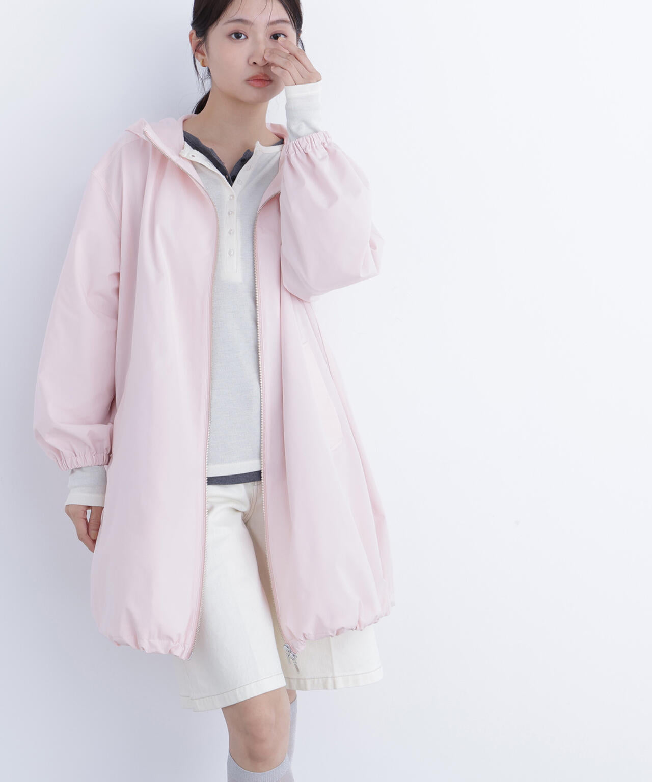 ミドルフーディーブルゾン