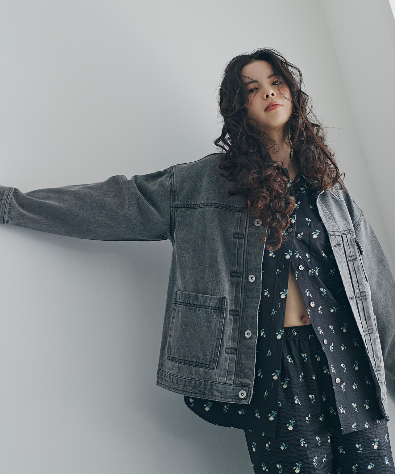 【一部店舗・mix.tokyo 限定カラー:オフホワイト】オーバーデニムブルゾン