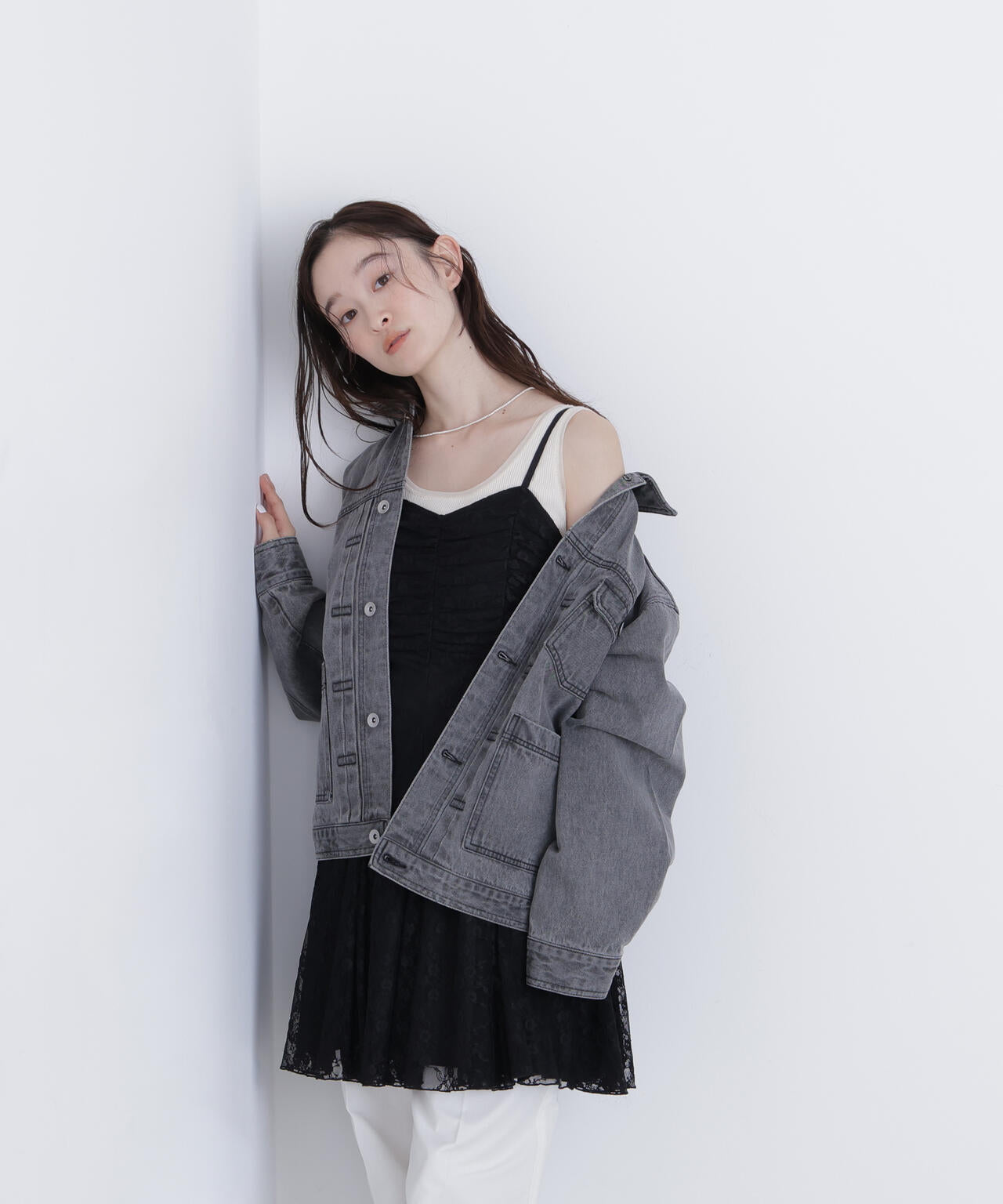 【一部店舗・mix.tokyo 限定カラー:オフホワイト】オーバーデニムブルゾン