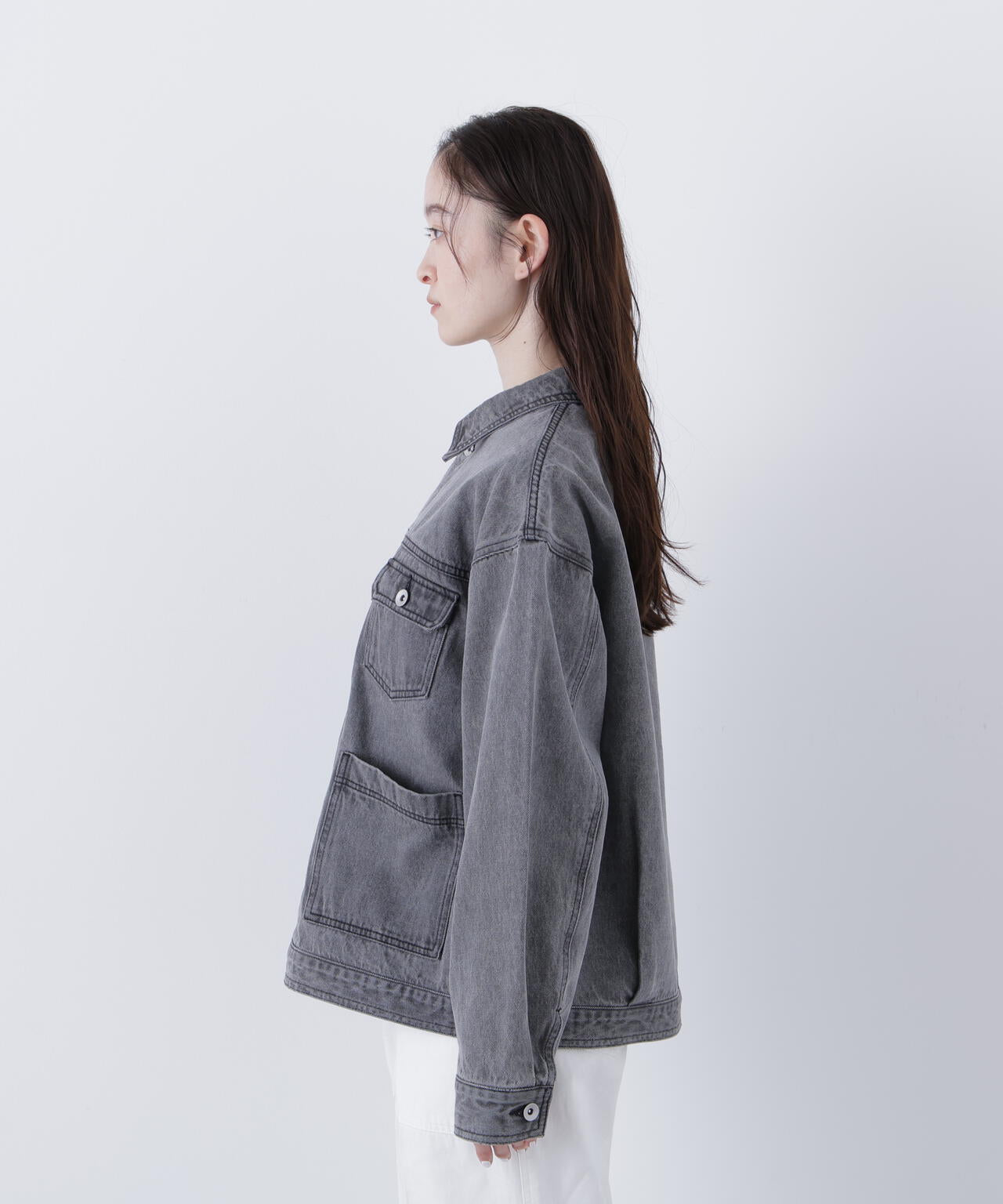 【一部店舗・mix.tokyo 限定カラー:オフホワイト】オーバーデニムブルゾン