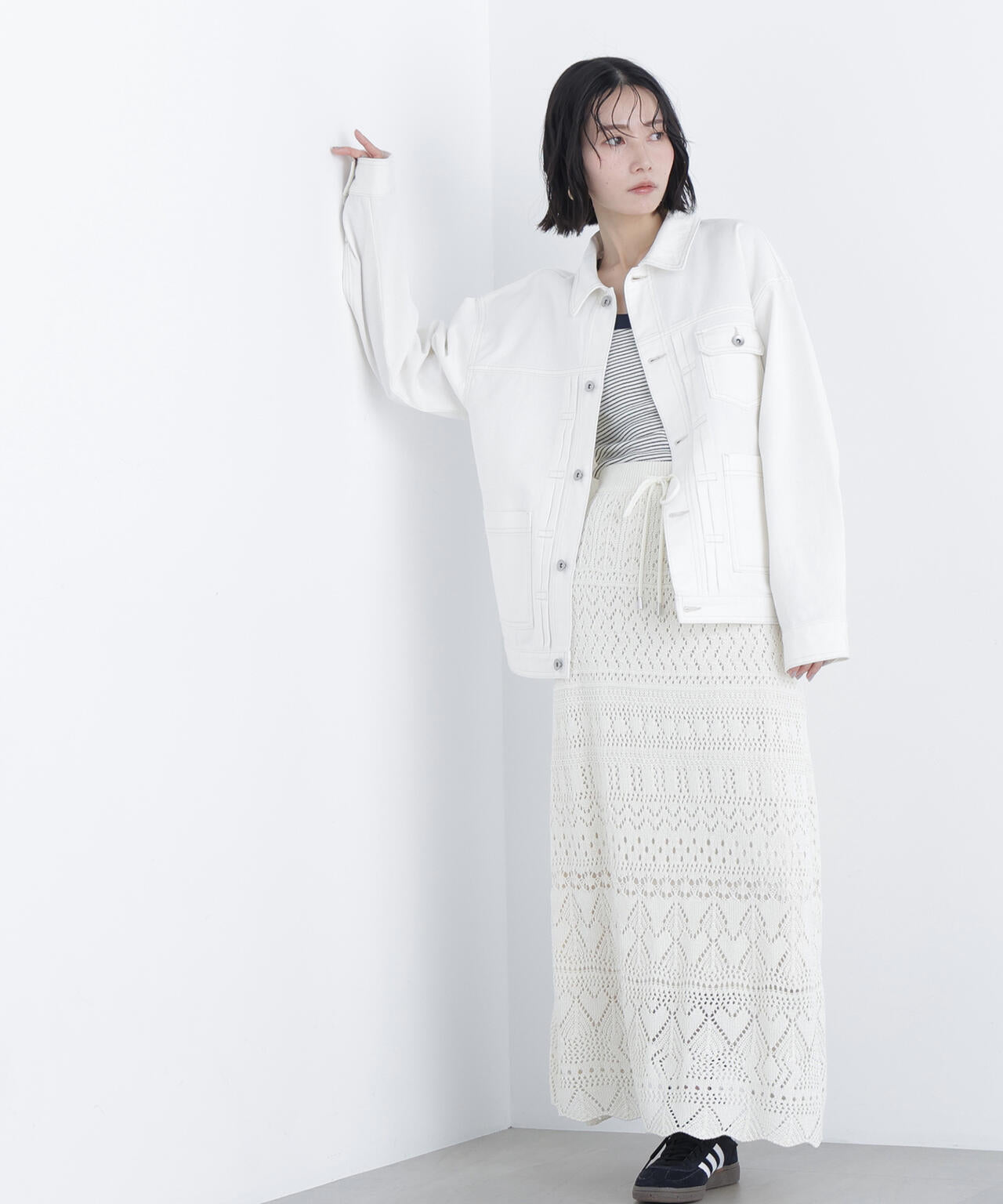 【一部店舗・mix.tokyo 限定カラー:オフホワイト】オーバーデニムブルゾン