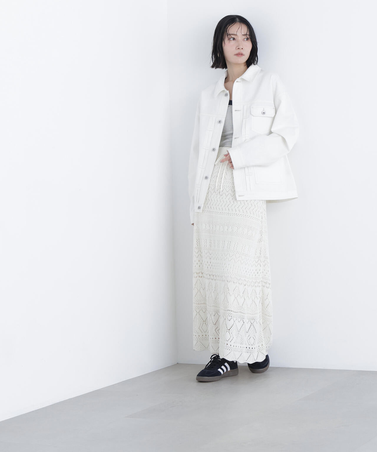 【一部店舗・mix.tokyo 限定カラー:オフホワイト】オーバーデニムブルゾン