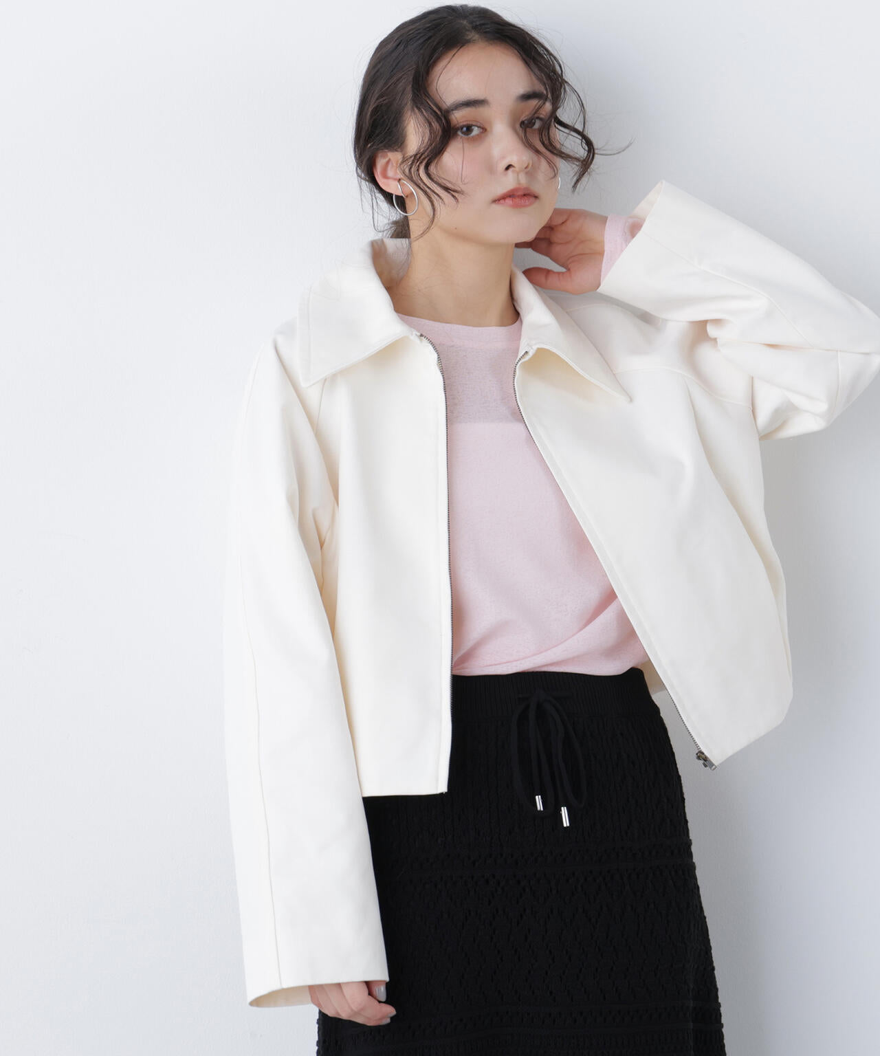 ステンカラーフォルムブルゾン