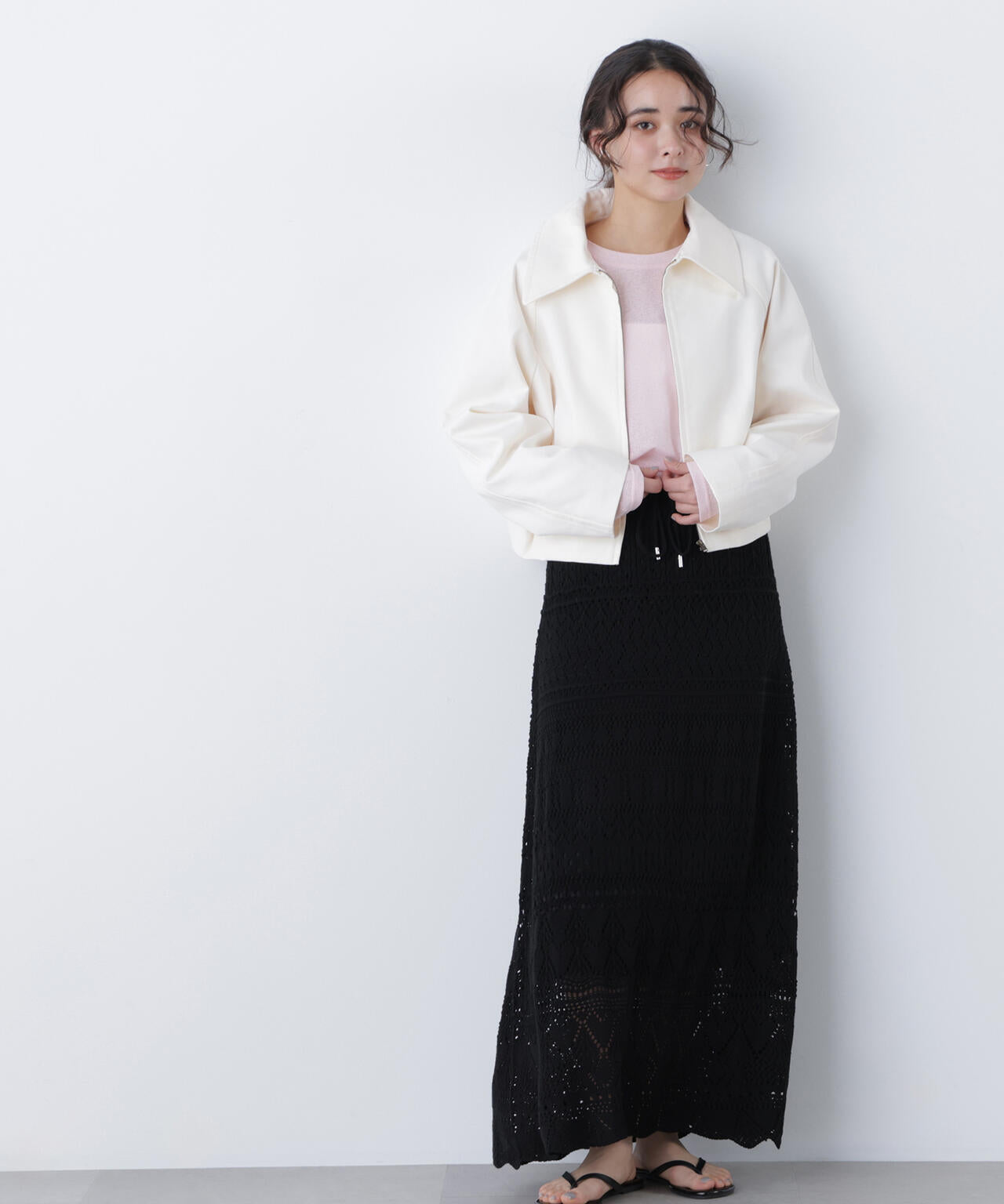 ステンカラーフォルムブルゾン