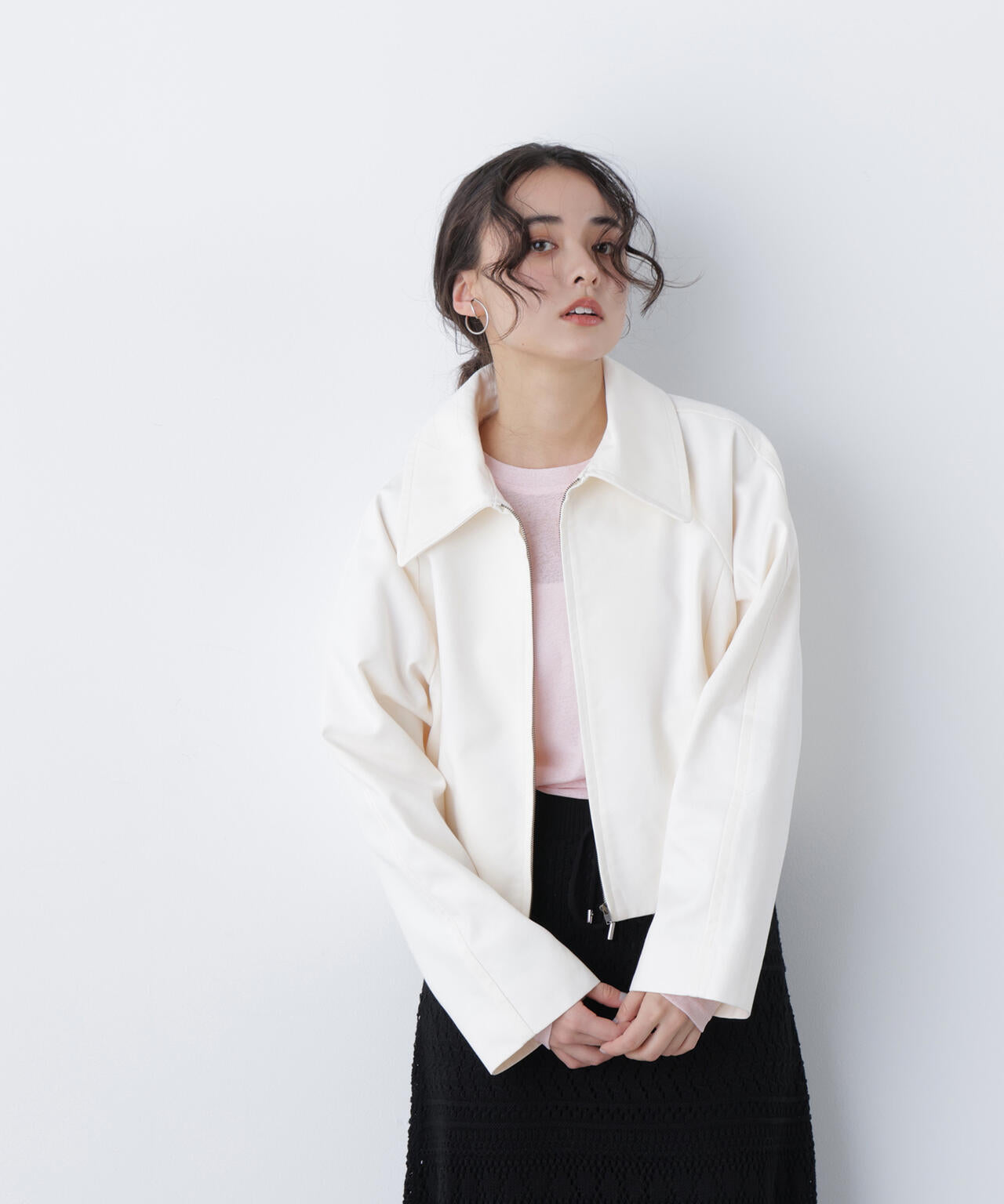 ステンカラーフォルムブルゾン