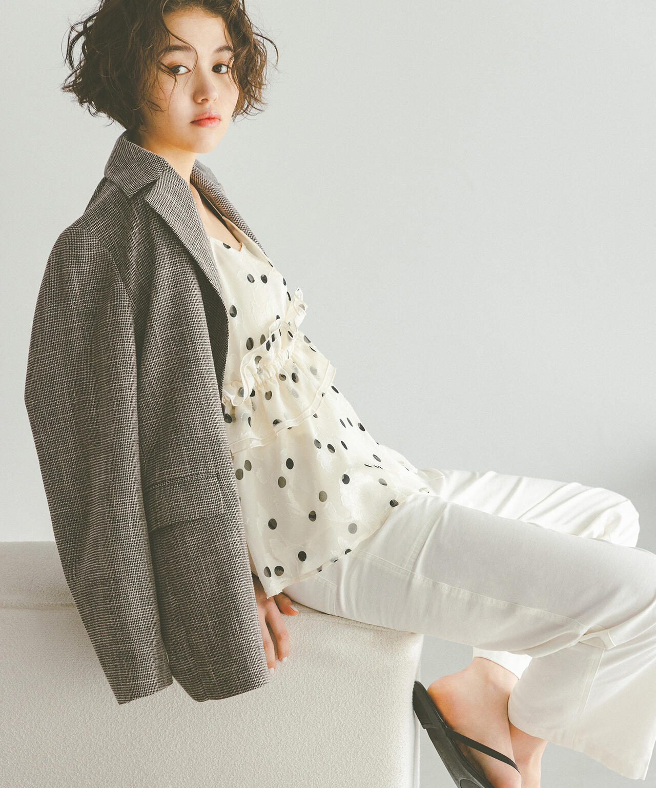 からみ織りダブルジャケット