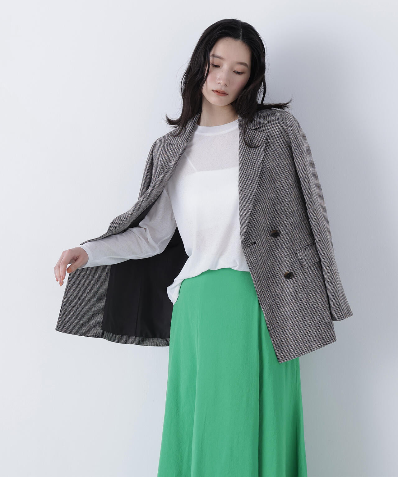 からみ織りダブルジャケット