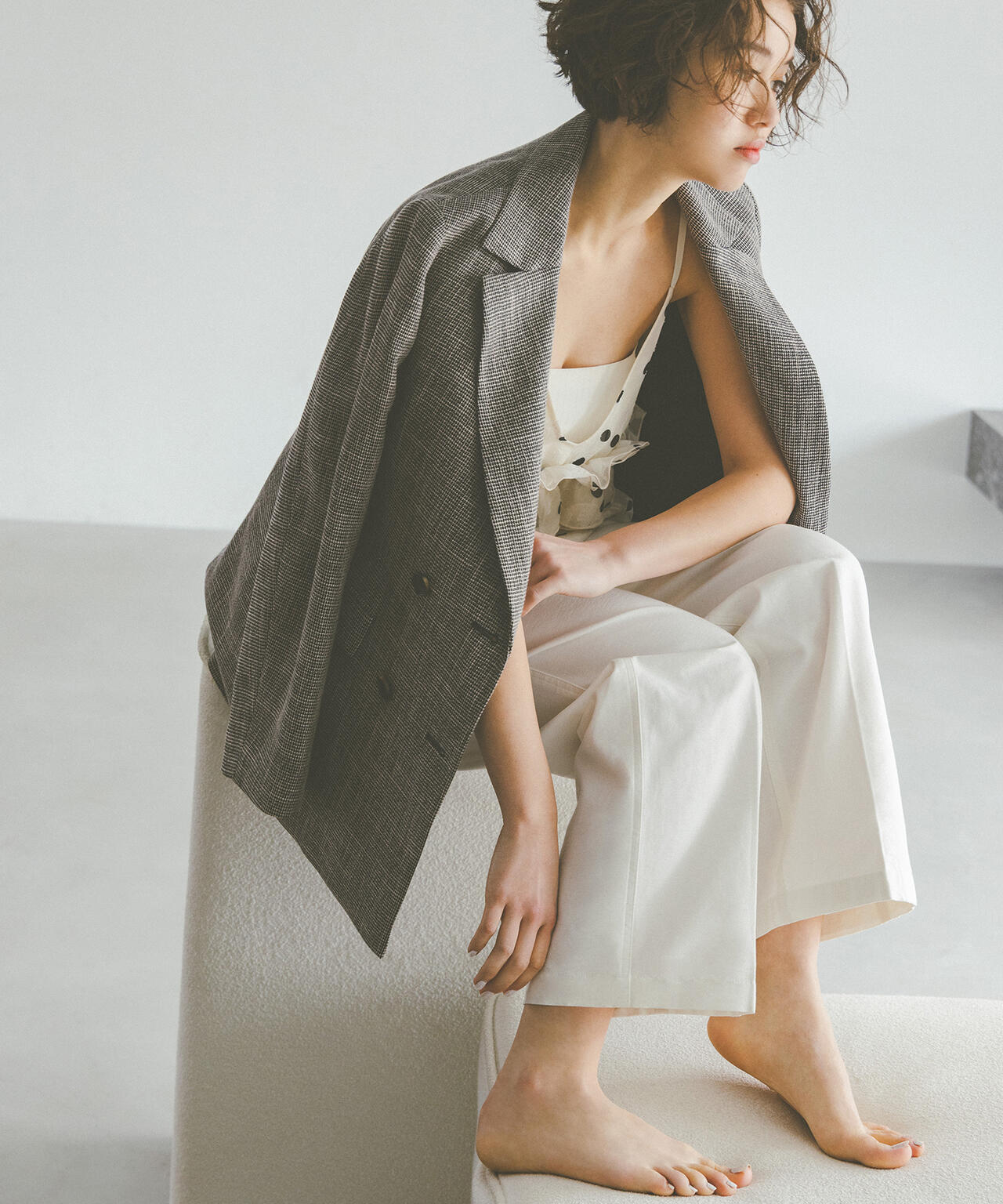 からみ織りダブルジャケット