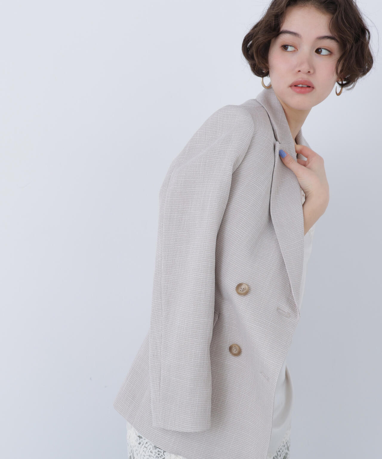 からみ織りダブルジャケット