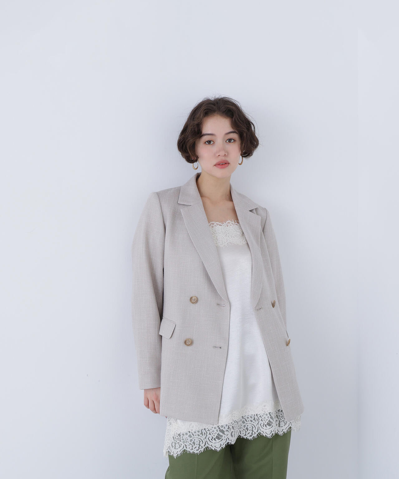 からみ織りダブルジャケット