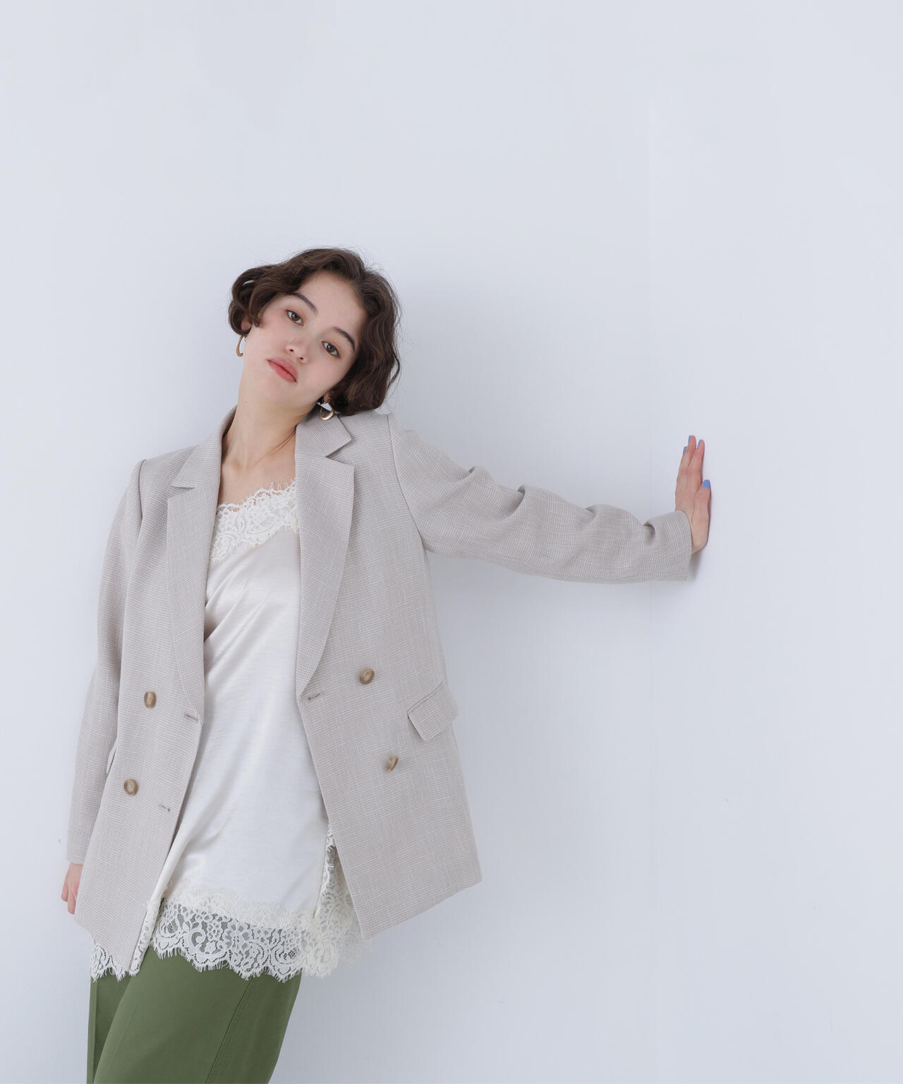 からみ織りダブルジャケット