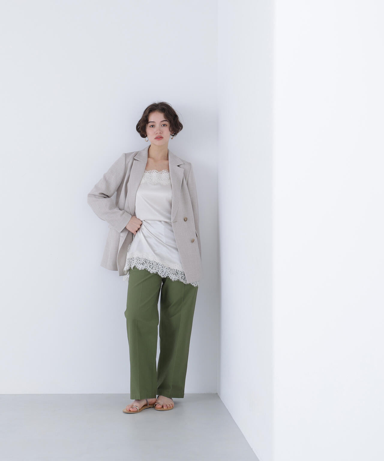 からみ織りダブルジャケット